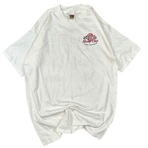 Vintage 1998 VIP Racing Club Fruit of the Loom T-Shirt White Large Press Pass